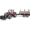 Bruder | Massey Ferguson 7480 w/ Front Loader u0026 Timber Trailer 1:16