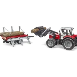 Bruder | Massey Ferguson 7480 w/ Front Loader u0026 Timber Trailer 1:16