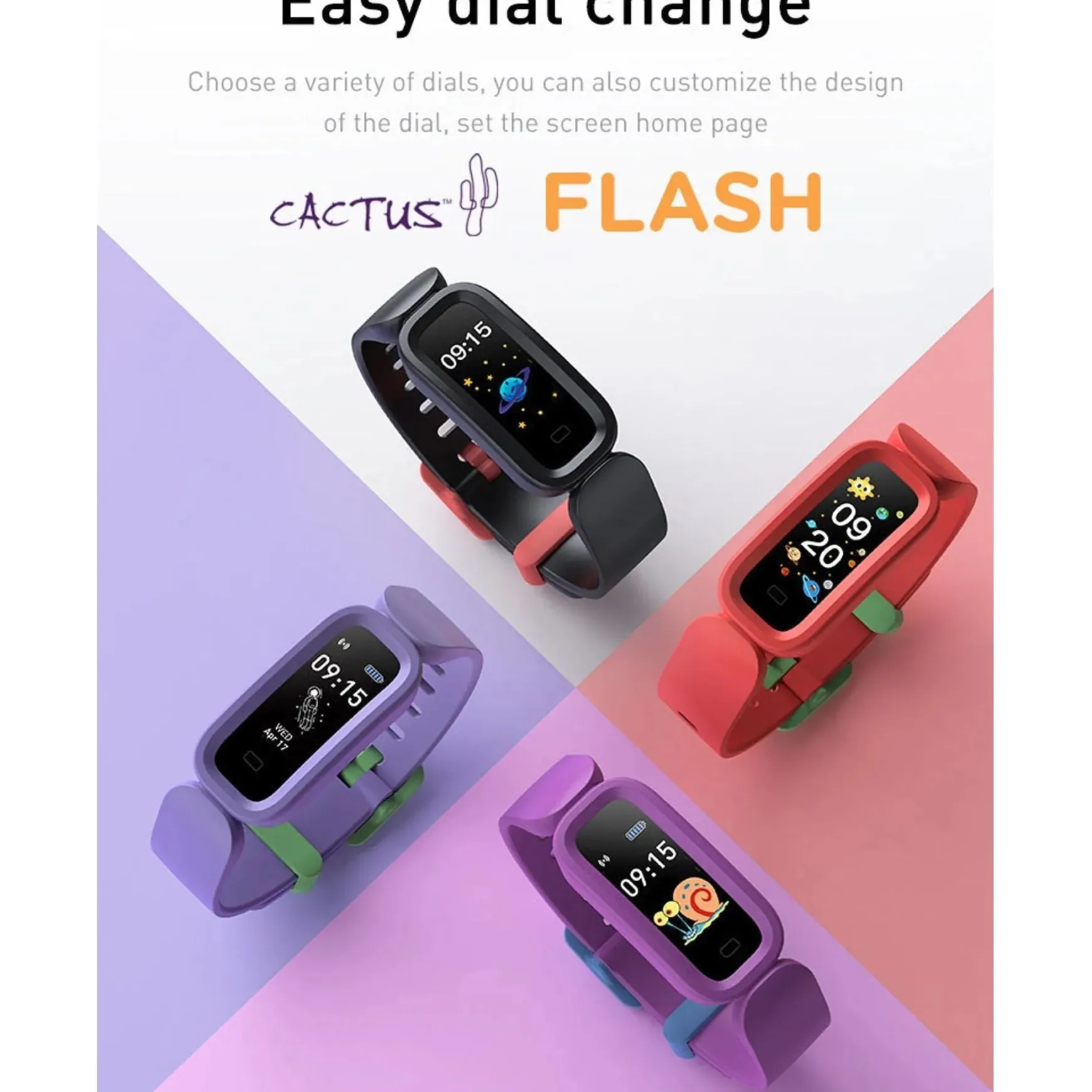 Cactus - Flash - Kids Fitness Activity Tracker - Black