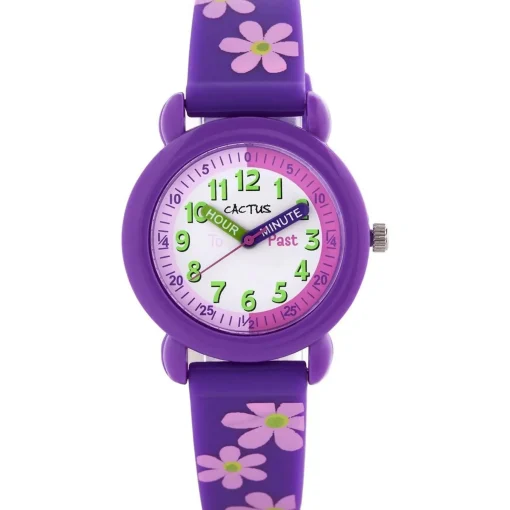 Cactus - Timekeeper - Kids Watch - Purple / Flowers