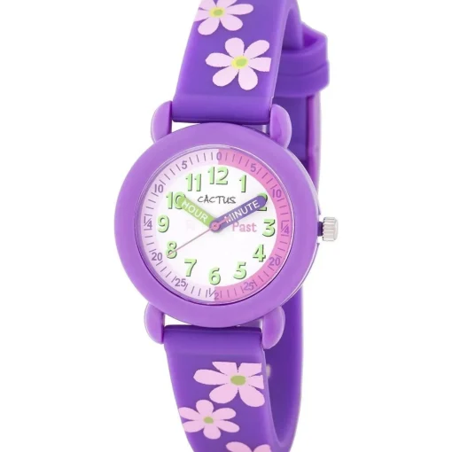 Cactus - Timekeeper - Kids Watch - Purple / Flowers