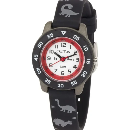 Cactus Watches | Junior | Time Teacher | Black/Dinosaur