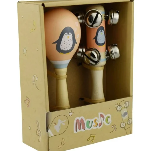 Calm u0026 Breezy Sea Wooden Maraca u0026 Bell Stick Set