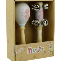 Calm u0026 Breezy Sea Wooden Maraca u0026 Bell Stick Set