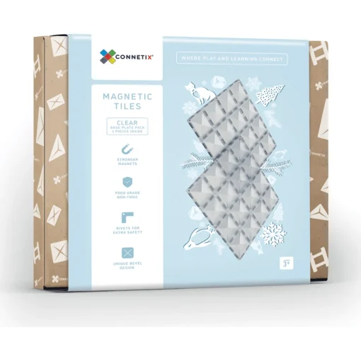 Connetix 2 Piece Base Plate Pack Clear