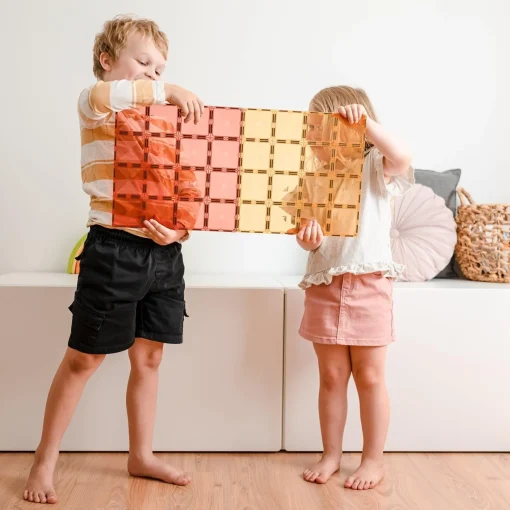 Connetix 2 Piece Base Plate Lemon u0026 Peach Pack Pastel