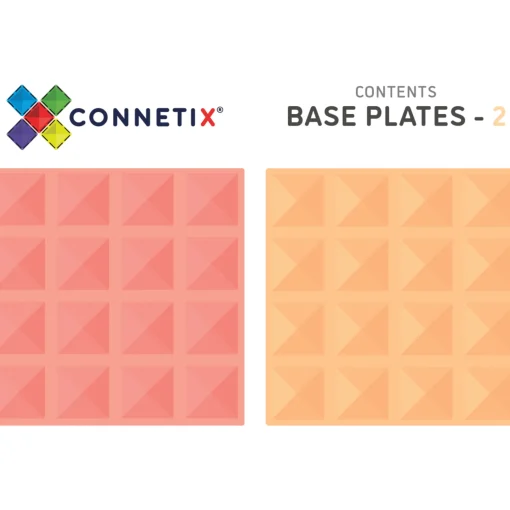 Connetix 2 Piece Base Plate Lemon u0026 Peach Pack Pastel