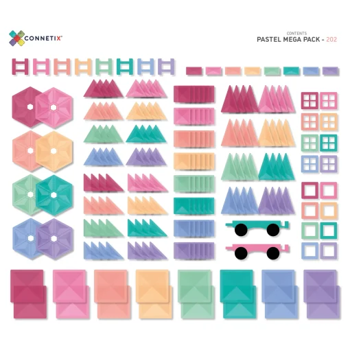 Connetix 202 Piece Pastel Mega Pack Pastel
