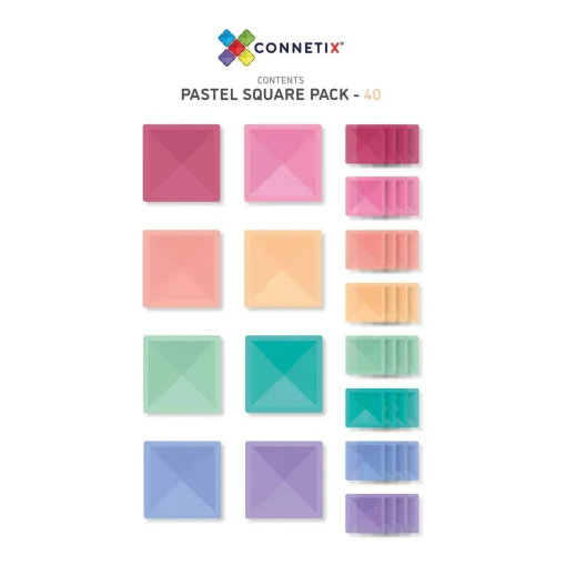 Connetix Pastel Square Pack 40 Piece