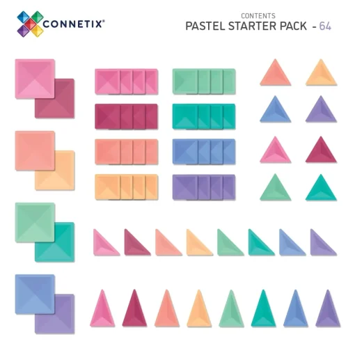 Connetix Pastel Starter Pack 64 Piece