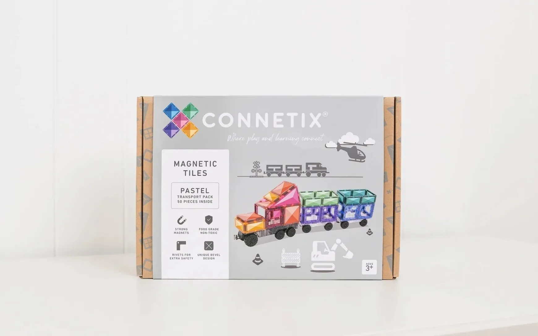 Connetix Pastel Transport Pack 50 Piece