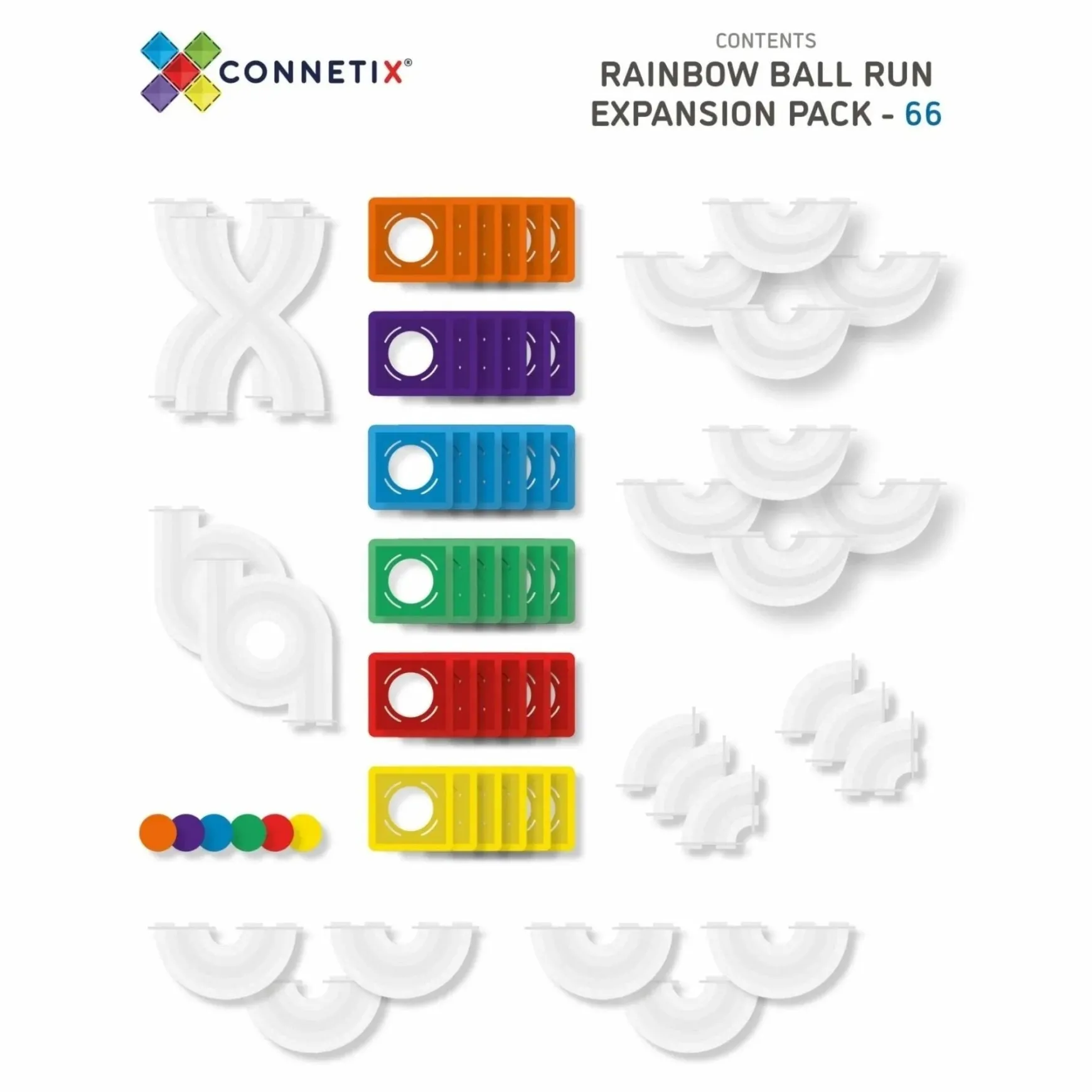 Connetix Rainbow Ball Run Expansion Pack 66 Piece