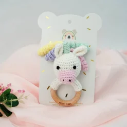 Crochet Ring Rattle - Isla Unicorn