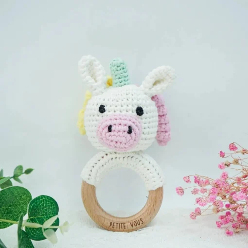 Crochet Ring Rattle - Isla Unicorn