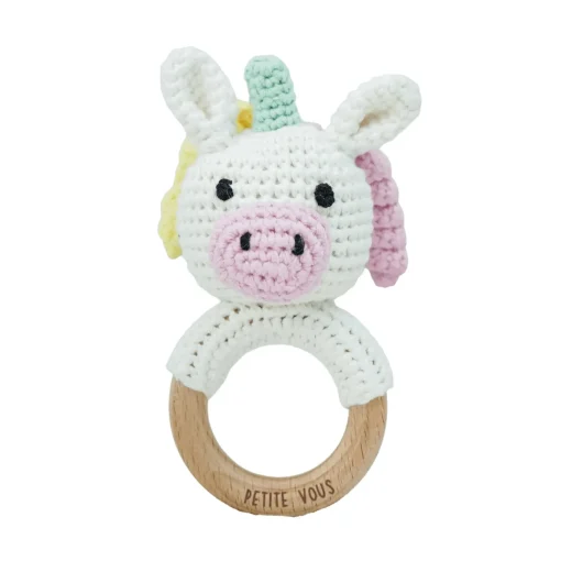 Crochet Ring Rattle - Isla Unicorn