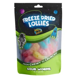 Heebie Jeebies | Freeze Dried Sour Worms Lollies | Large