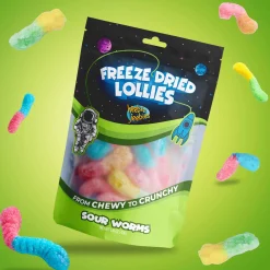 Heebie Jeebies | Freeze Dried Sour Worms Lollies | Large