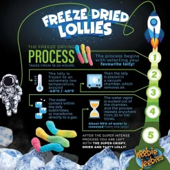 Heebie Jeebies | Freeze Dried Sour Worms Lollies | Large