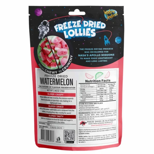 Heebie Jeebies | Freeze Dried Sour Watermelon Lollies | Large