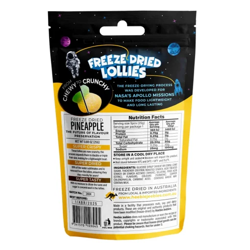 Heebie Jeebies | Freeze Dried Pineapple Lollies | Mini