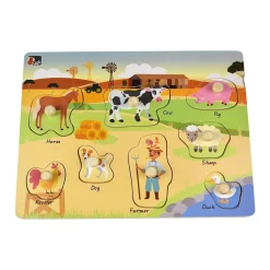 2 in 1 Peg Puzzle - Farm