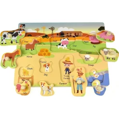 2 in 1 Peg Puzzle - Farm
