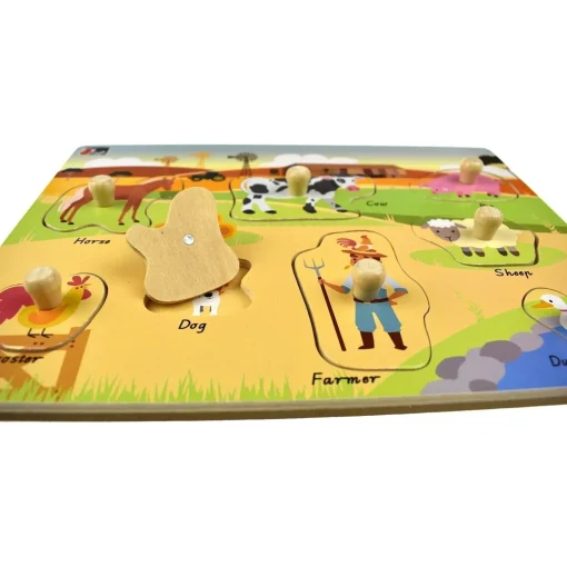 2 in 1 Peg Puzzle - Farm