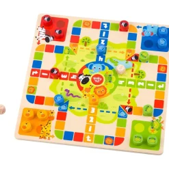 2 in 1 Wooden Board Game - Ludo, Snakes u0026 Ladders