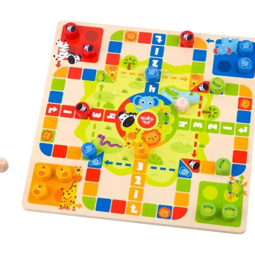 2 in 1 Wooden Board Game - Ludo, Snakes u0026 Ladders