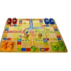 2 in 1 Wooden Board Game - Ludo, Snakes u0026 Ladders