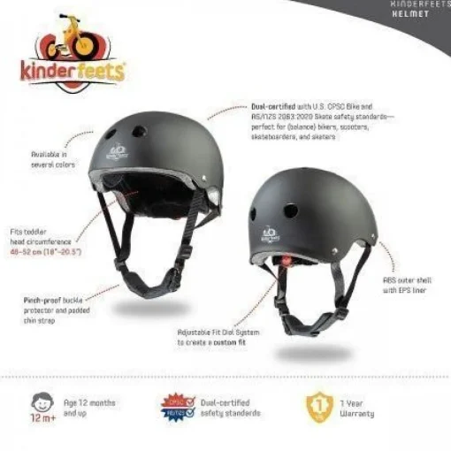 Kinderfeets Toddler Bike Helmet Matte Silver Sage