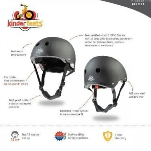 Kinderfeets Toddler Bike Helmet Matte White