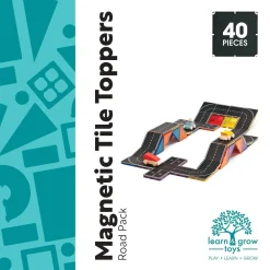 Learn u0026 Grow Toys - Magnetic Tile Topper - Road Pack (40 Piece)