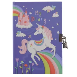 Lockable Diary - Unicorn Rainbows