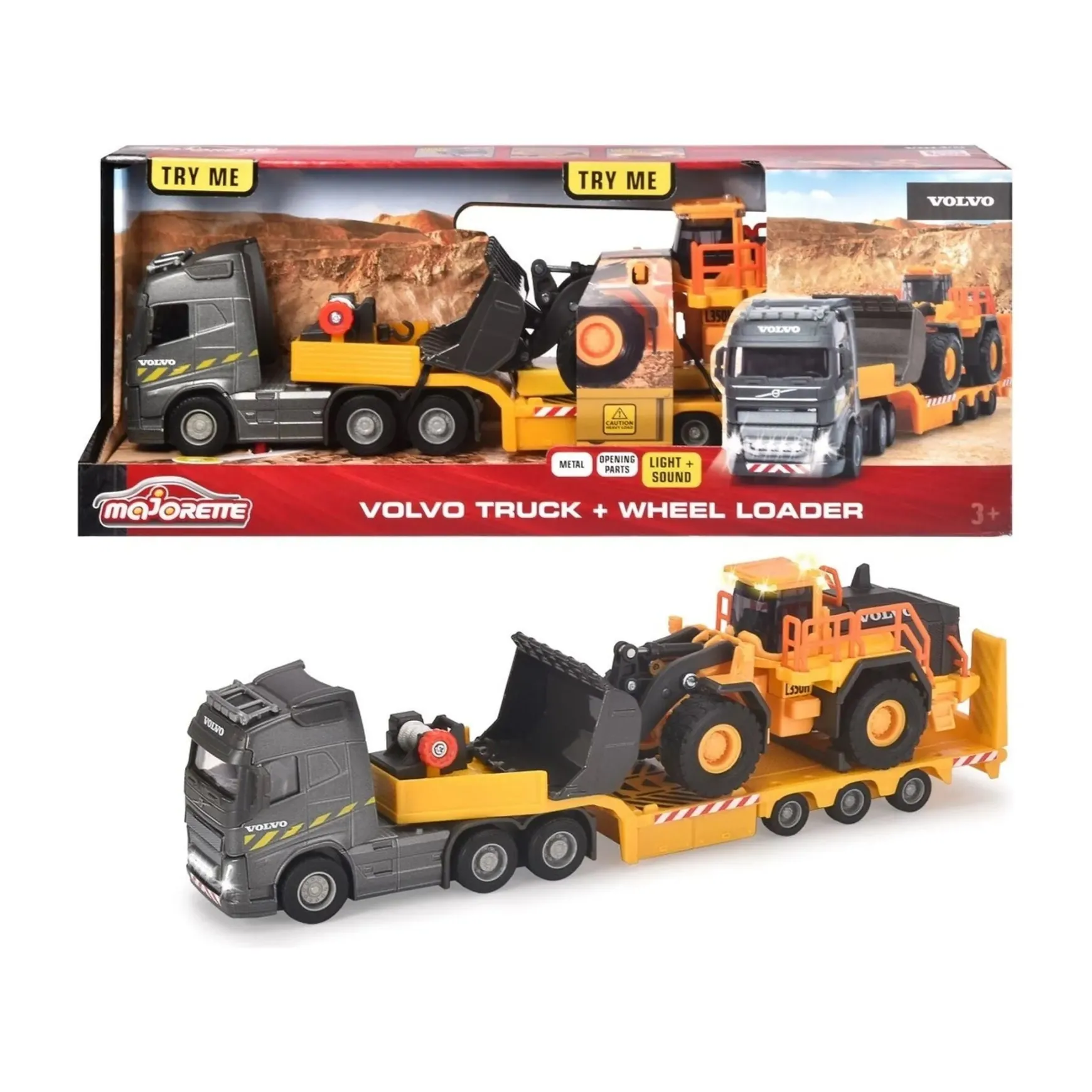 Majorette | Volvo FH16 Truck and L350H Wheel Loader