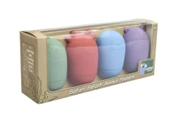 Silicone Safari Splash Animal Pourers 4 Piece Set- Brights