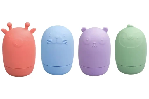 Silicone Safari Splash Animal Pourers 4 Piece Set- Brights