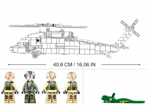 Sluban | Model Bricks | Helicopter Black Hawk 692 Pcs