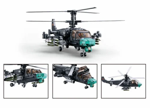 Sluban | Model Bricks | Ka-52S Helicopter Gunship Scale 1:35 913 Pcs