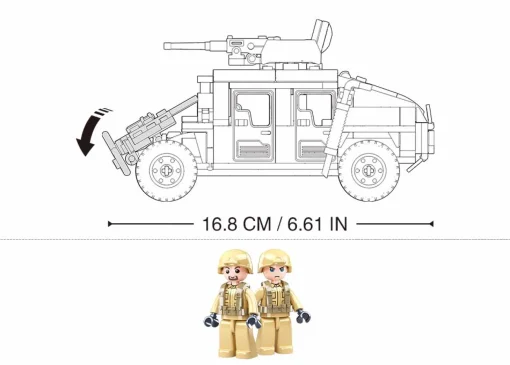 Sluban | Model Bricks Hummer H2 Assault Vehicle 265 Pcs