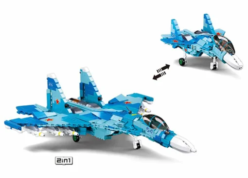 Sluban | Model Bricks Su-27 Fighter 2 In 1 1040 Pcs