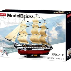 Sluban | Model Bricks Uss Constitution Ix-21 Frigate Scale 1:170 1118 Pcs