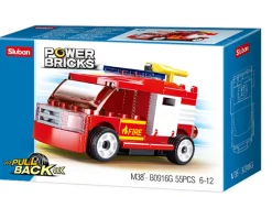 Sluban | Power Bricks | Pull Back Car Fire 55 Pcs