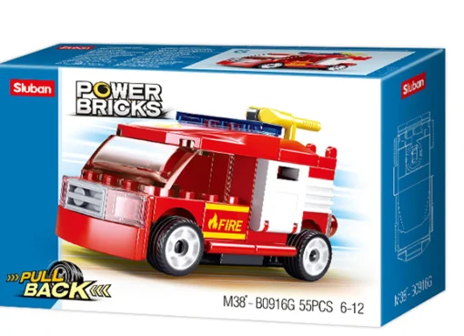 Sluban | Power Bricks | Pull Back Car Fire 55 Pcs