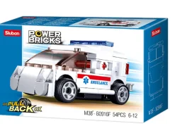 Sluban | Power Bricks Pull Back Car Ambulance 54 Pcs