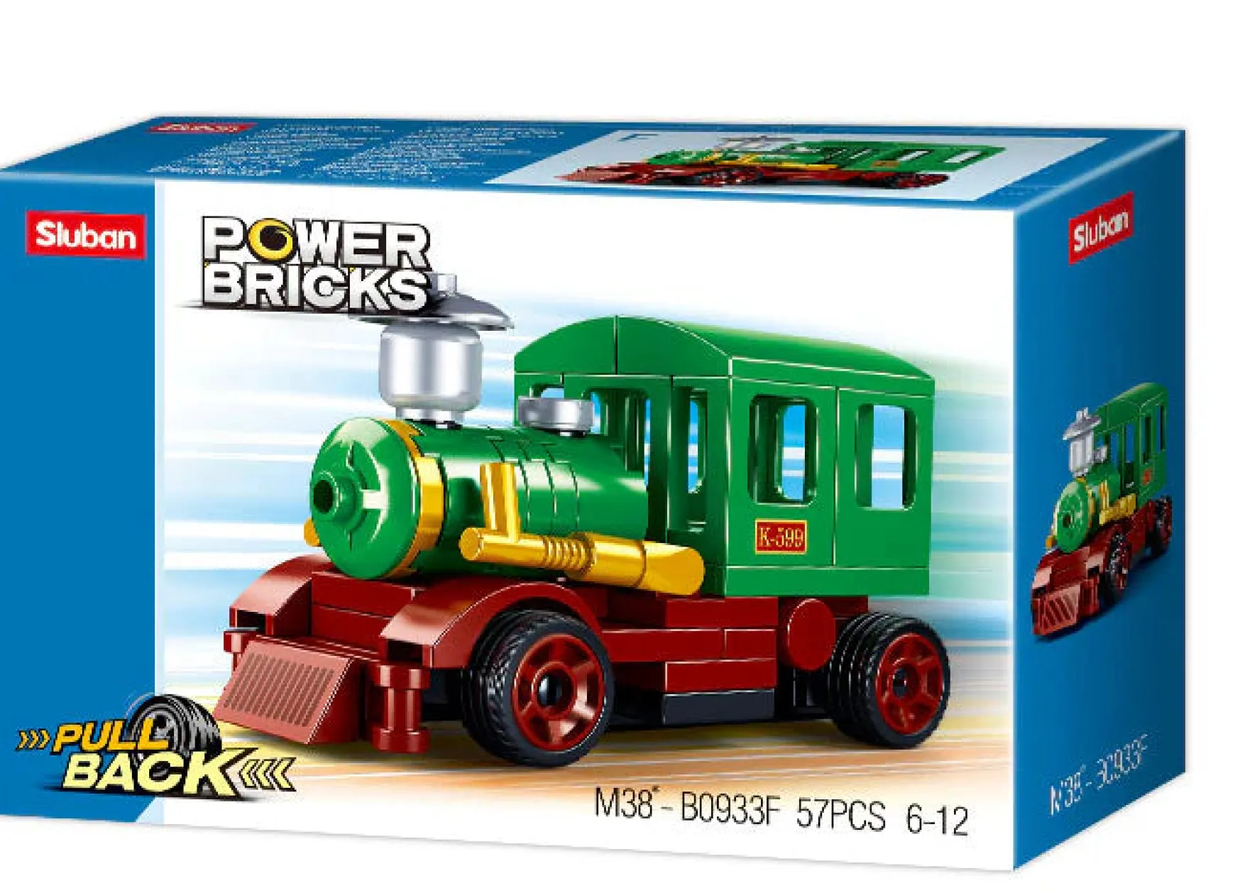 Sluban | Power Bricks Pull Back Train 57 Pcs