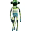 Sock Monkey - Billie Green and Blue Striped Monkey 70cm