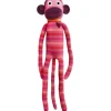 Sock Monkey - Charlie Red and Pink Striped Monkey 70cm