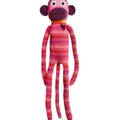 Sock Monkey - Charlie Red and Pink Striped Monkey 70cm