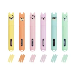 Teddy's Style - Set of 6 Mini Pastel Highlighters